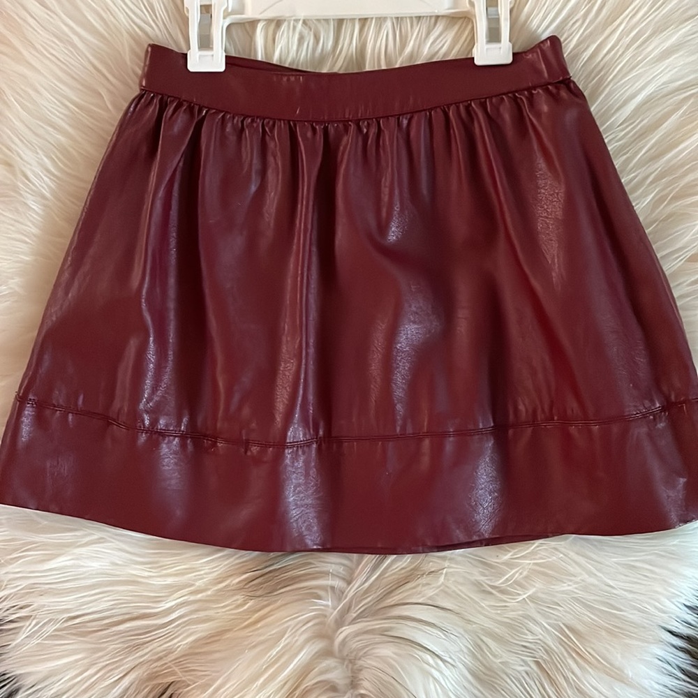 Forever 21 Maroon Leather Skirt